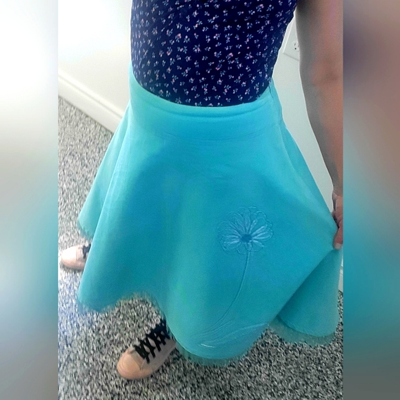 Aqua circle skirt vintage style 50's - Picture 2 of 16